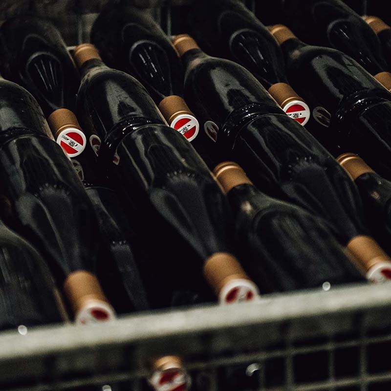 Weinflaschen ohne Etikett, Sausal Südsteiermark